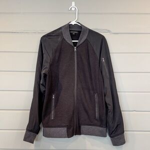 Banana Republic Black and Gray Bomber Jacket